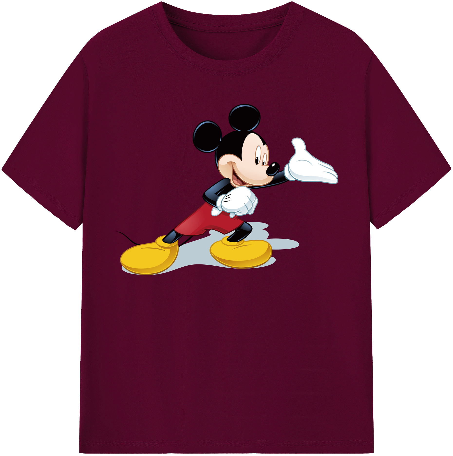 （画像用） ミッキーマウス Mickey Mouse レディースカジュアルプリントTシャツ（綿100％）